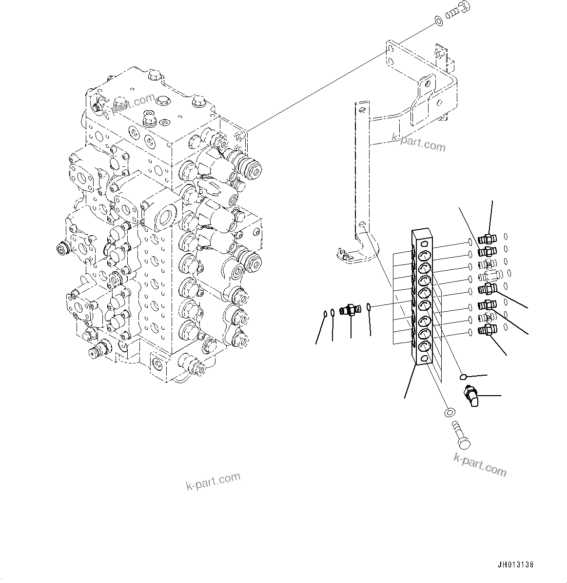 Komatsu parts book diagram for PC350LC-8M0 S/N 85001-UP: PRESSURE SWITCH BLOCK, SENSOR(#80001-)