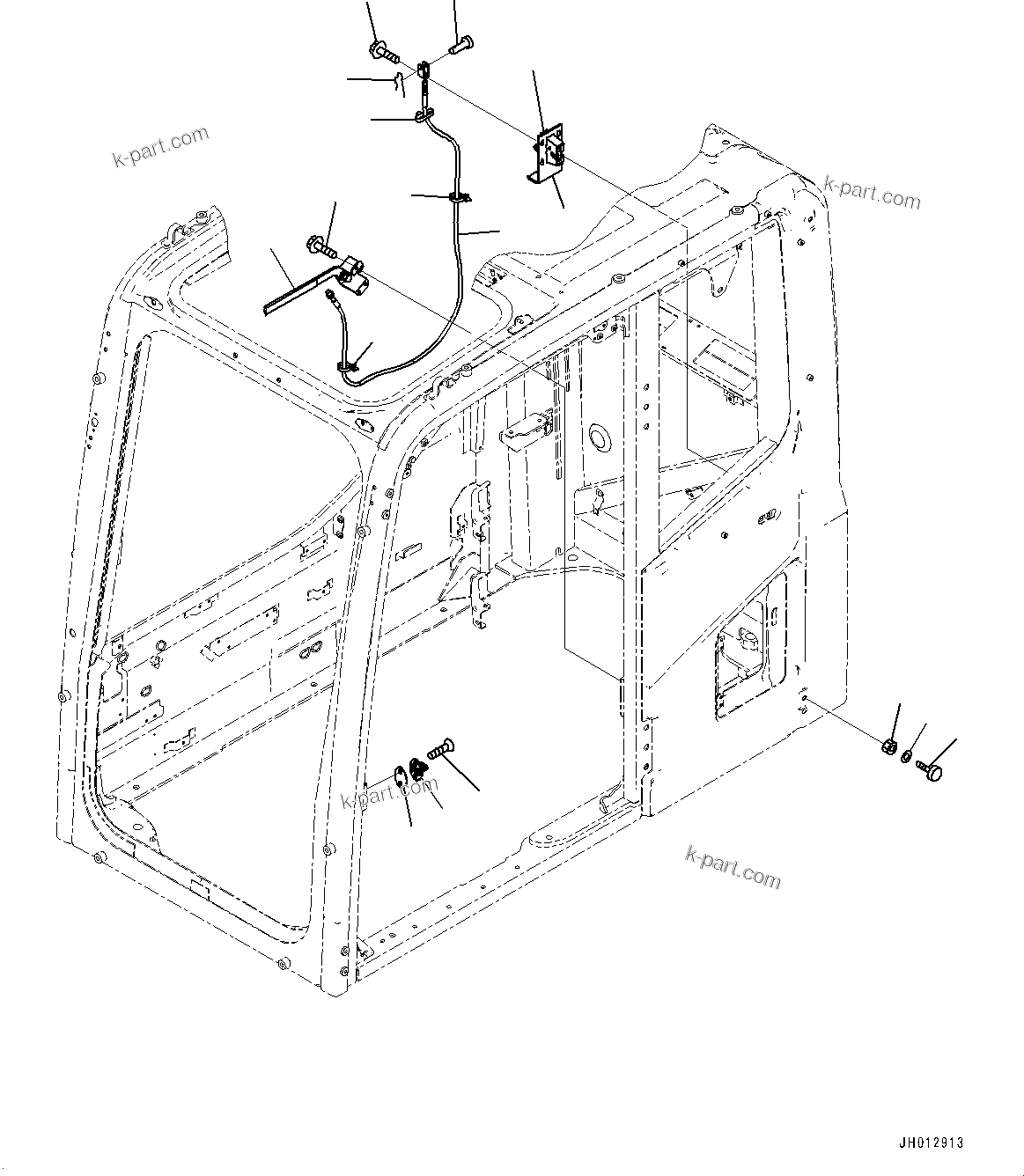 Komatsu parts book diagram for PC350LC-8M0 S/N 85001-UP: CAB, OPEN LOCK AND DOOR CATCH(#85001-)