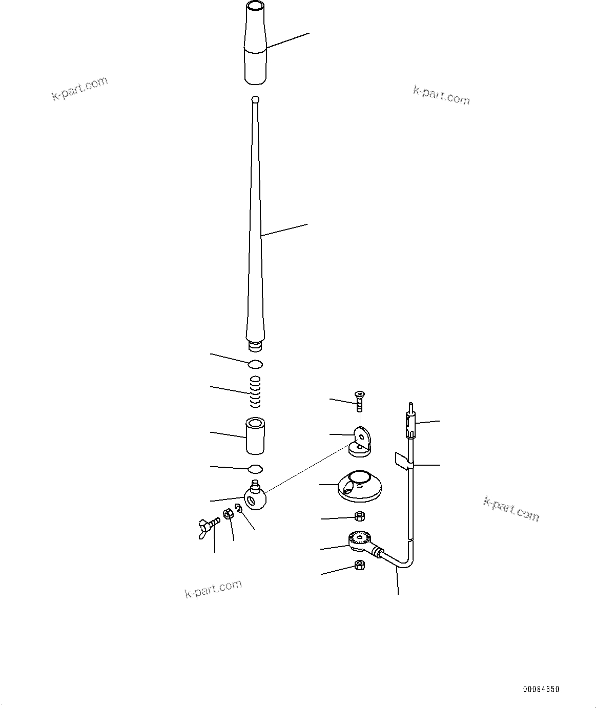 Komatsu parts book diagram for PC350LC-8M0 S/N 85001-UP: CAB, RUBBER ANTENNA(#85001-)