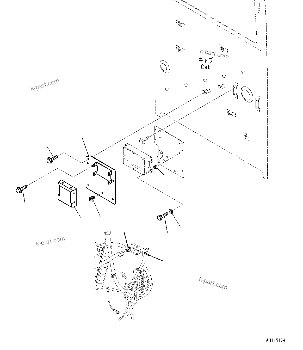 Komatsu parts book diagram for PC350LC-8M0 S/N 85001-UP: CAB, CAB IN PARTS, AIR CONDITIONER CONTROLLER AND KOMTRAX CONTROLLER(#85001-)