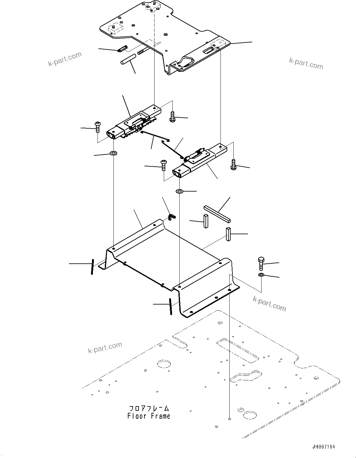 Komatsu parts book diagram for PC350LC-8M0 S/N 85001-UP: CAB, FLOOR, BASE(#85001-)