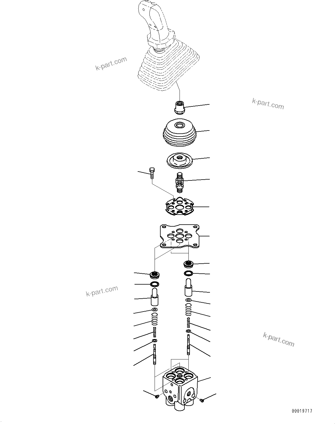 Komatsu parts book diagram for PC350LC-8M0 S/N 85001-UP: CAB, PPC VALVE (3/6) (L.H.)(#85001-)