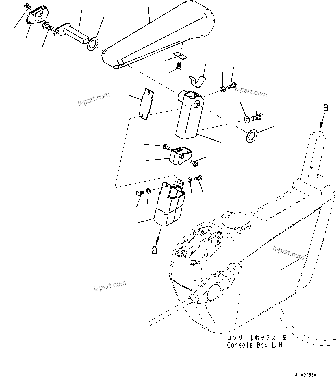 Komatsu parts book diagram for PC350LC-8M0 S/N 85001-UP: CAB, FLOOR, ARMREST, L.H.(#85001-)