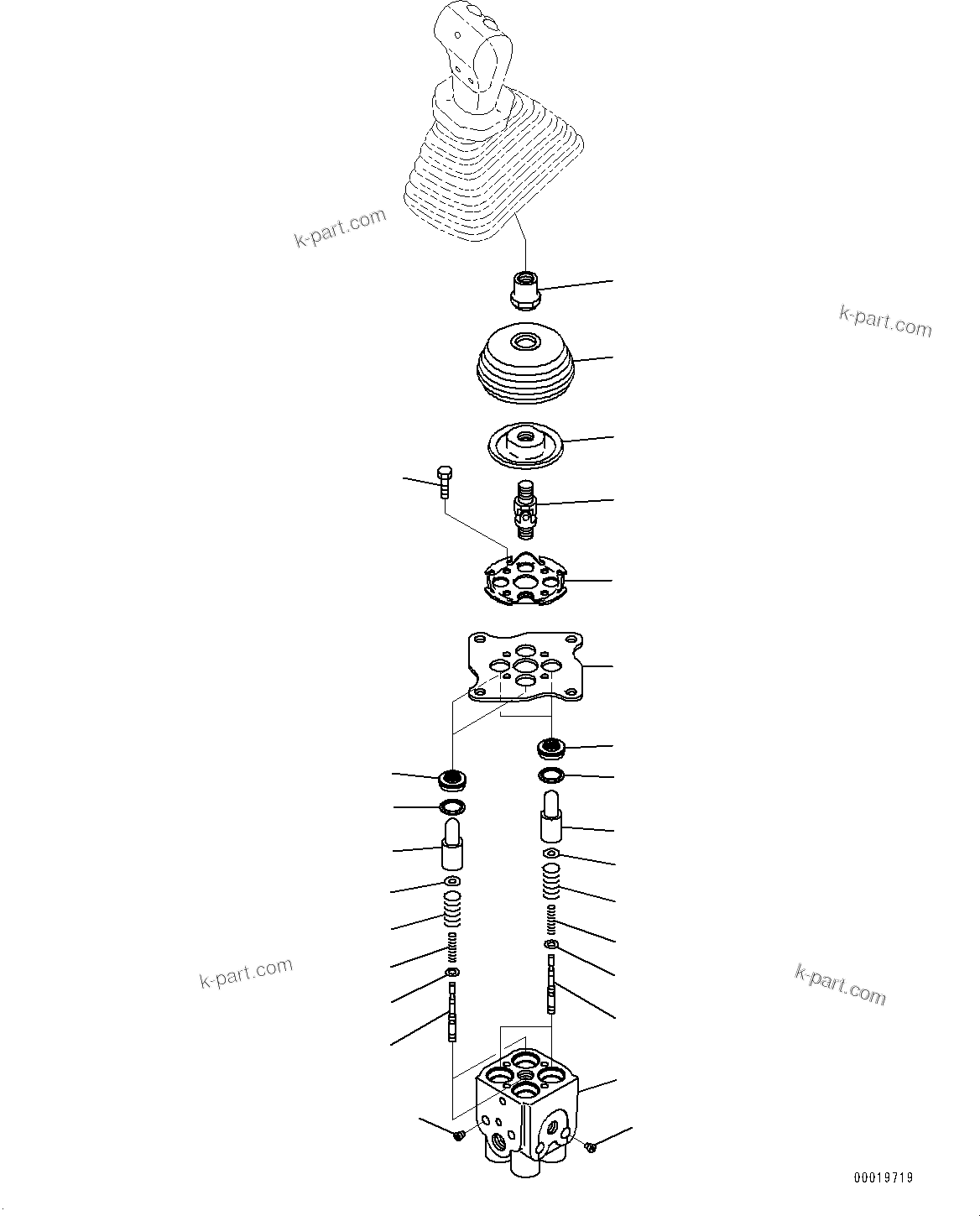Komatsu parts book diagram for PC350LC-8M0 S/N 85001-UP: CAB, PPC VALVE (5/6) (R.H.)(#85001-)
