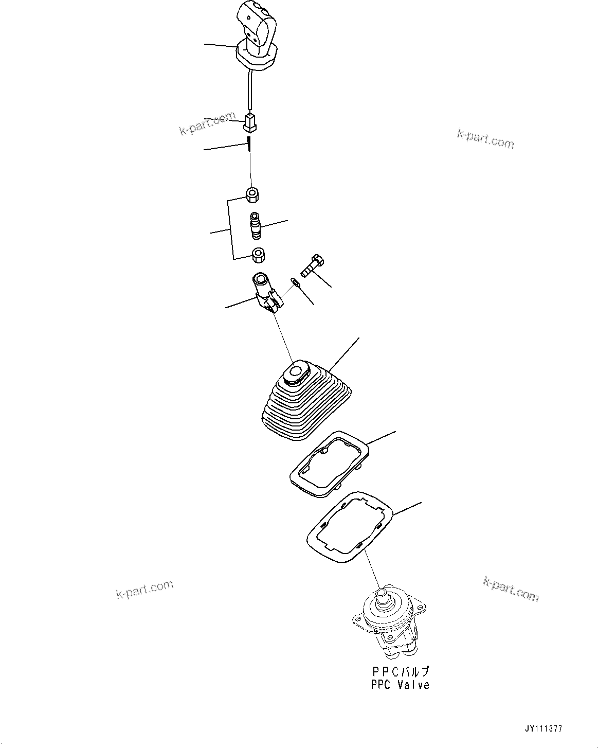 Komatsu parts book diagram for PC350LC-8M0 S/N 85001-UP: CAB, PPC VALVE (6/6) (R.H.)(#85001-)