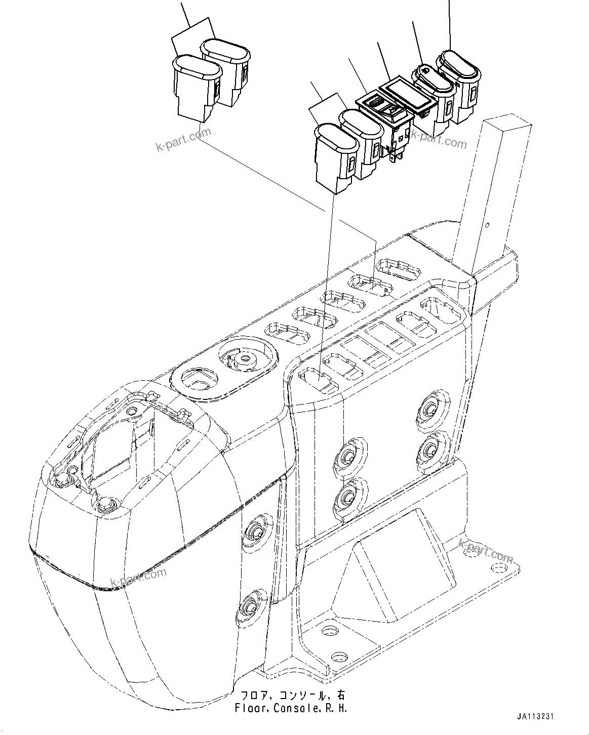 Komatsu parts book diagram for PC350LC-8M0 S/N 85001-UP: ADDITIONAL SWITCH, (#85001-)