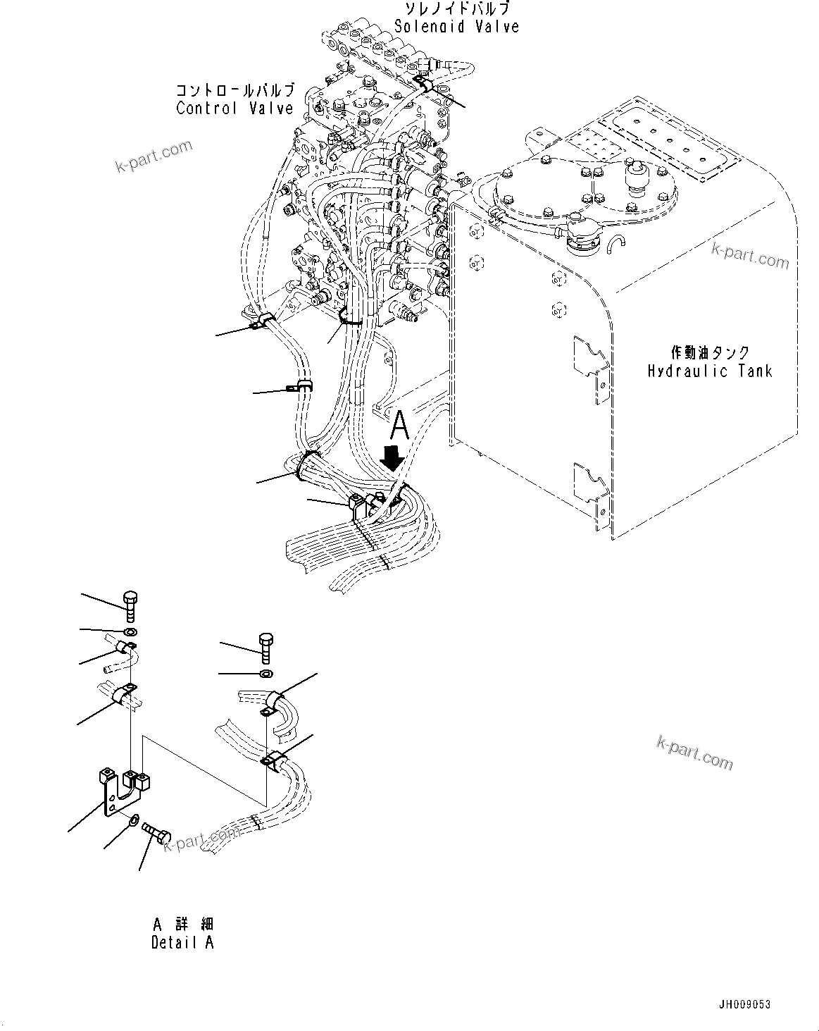 Komatsu parts book diagram for PC350LC-8M0 S/N 85001-UP: PROPORTIONAL PRESSURE CONTROL (PPC) PIPING, (#80001-80019)