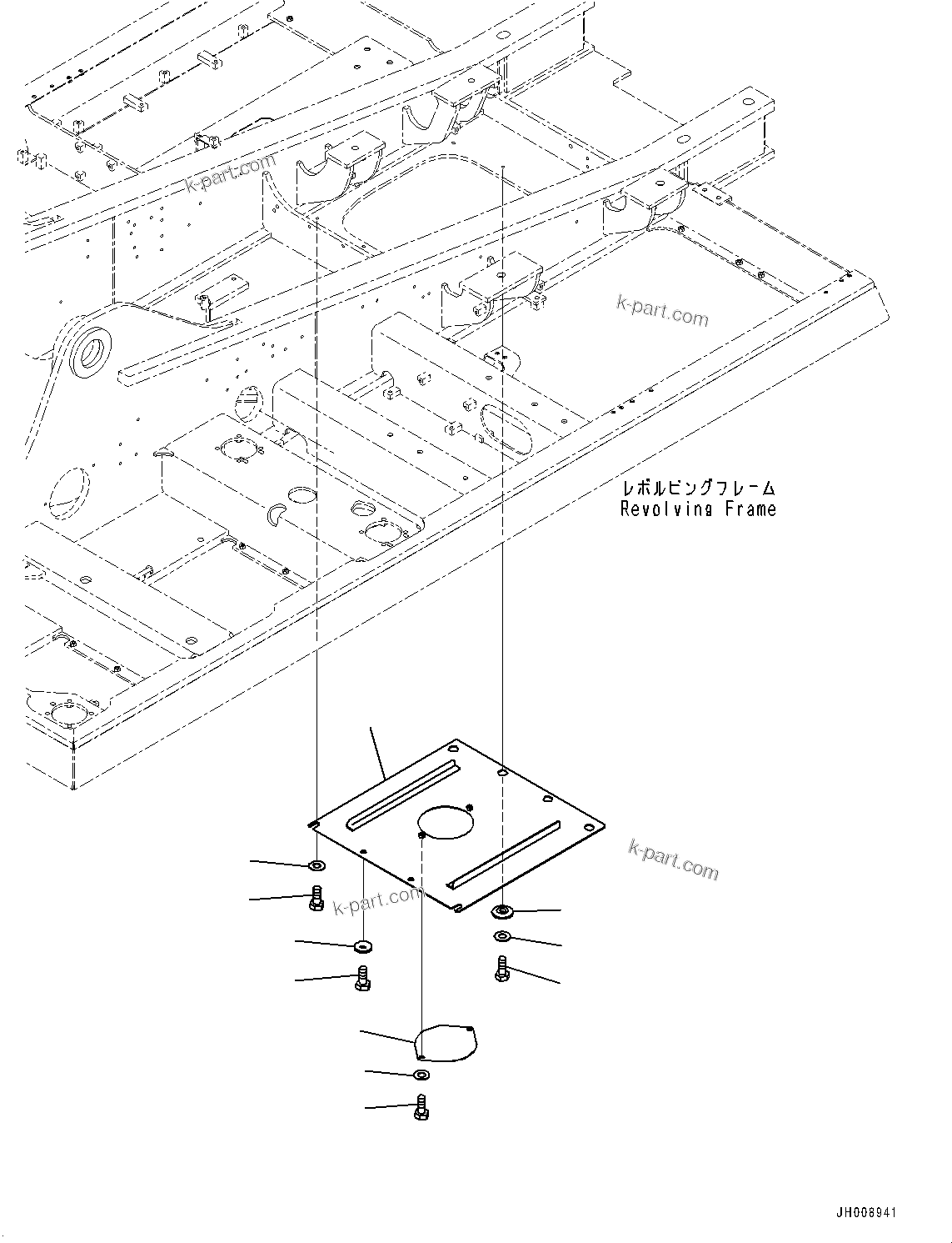 Komatsu parts book diagram for PC350LC-8M0 S/N 85001-UP: UNDER COVER, (2/3)(#80001-)
