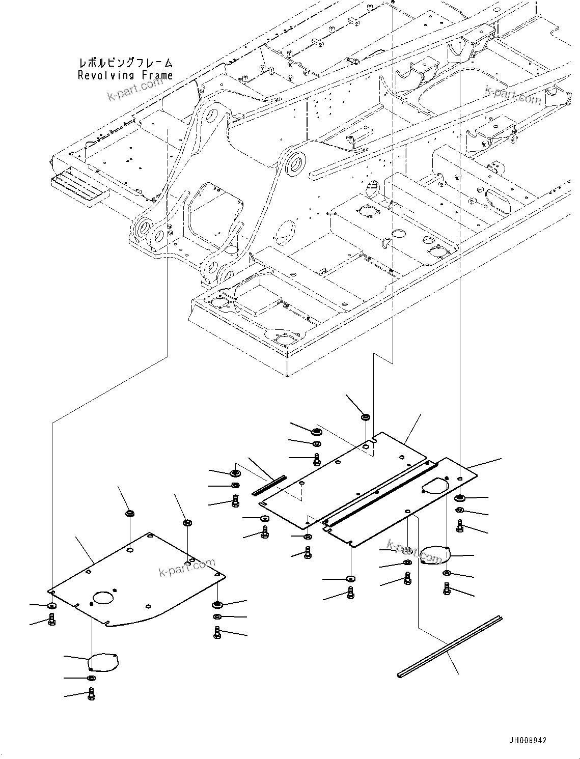 Komatsu parts book diagram for PC350LC-8M0 S/N 85001-UP: UNDER COVER, (3/3)(#80001-)
