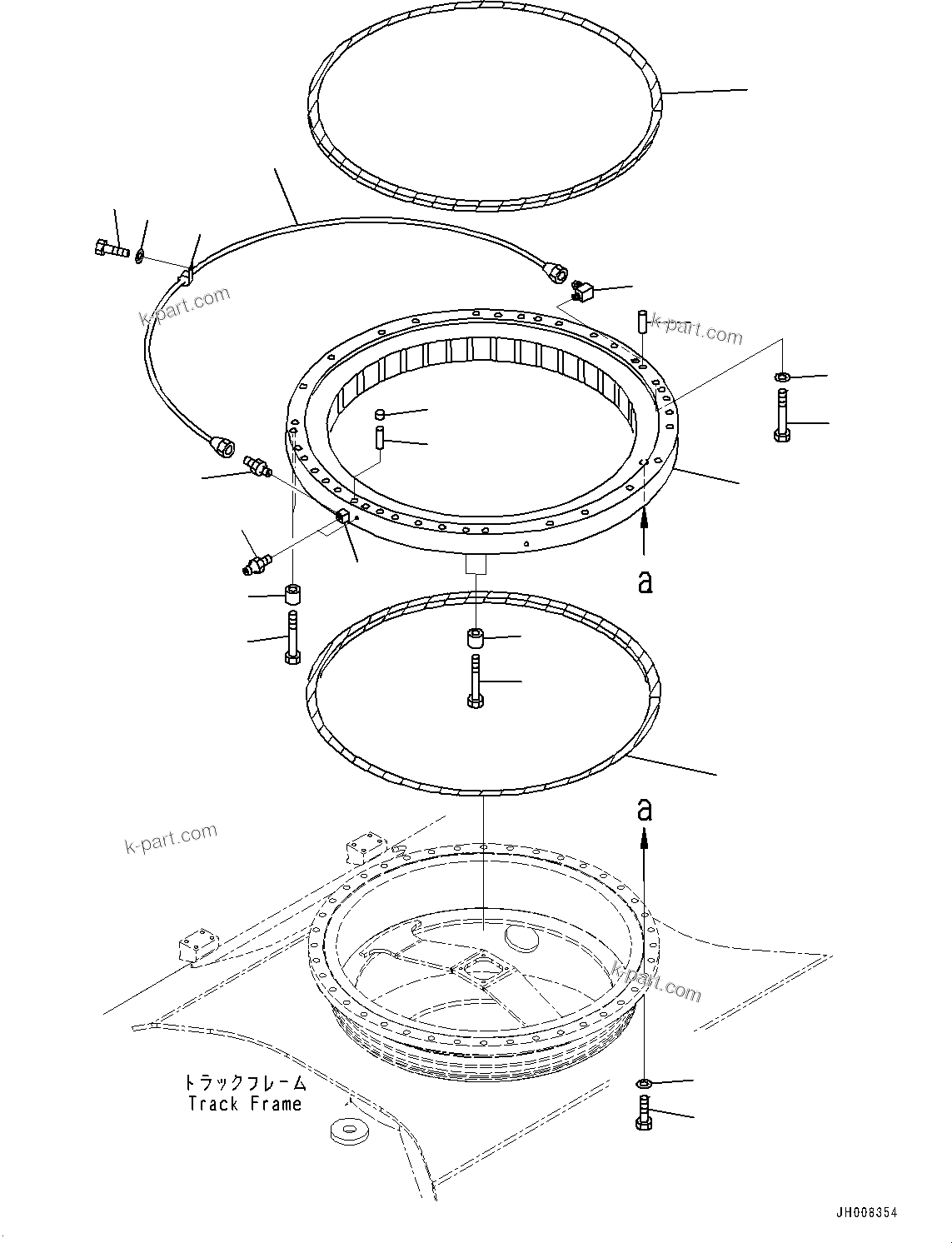 Komatsu parts book diagram for PC350LC-8M0 S/N 85001-UP: SWING CIRCLE, (#80200-)