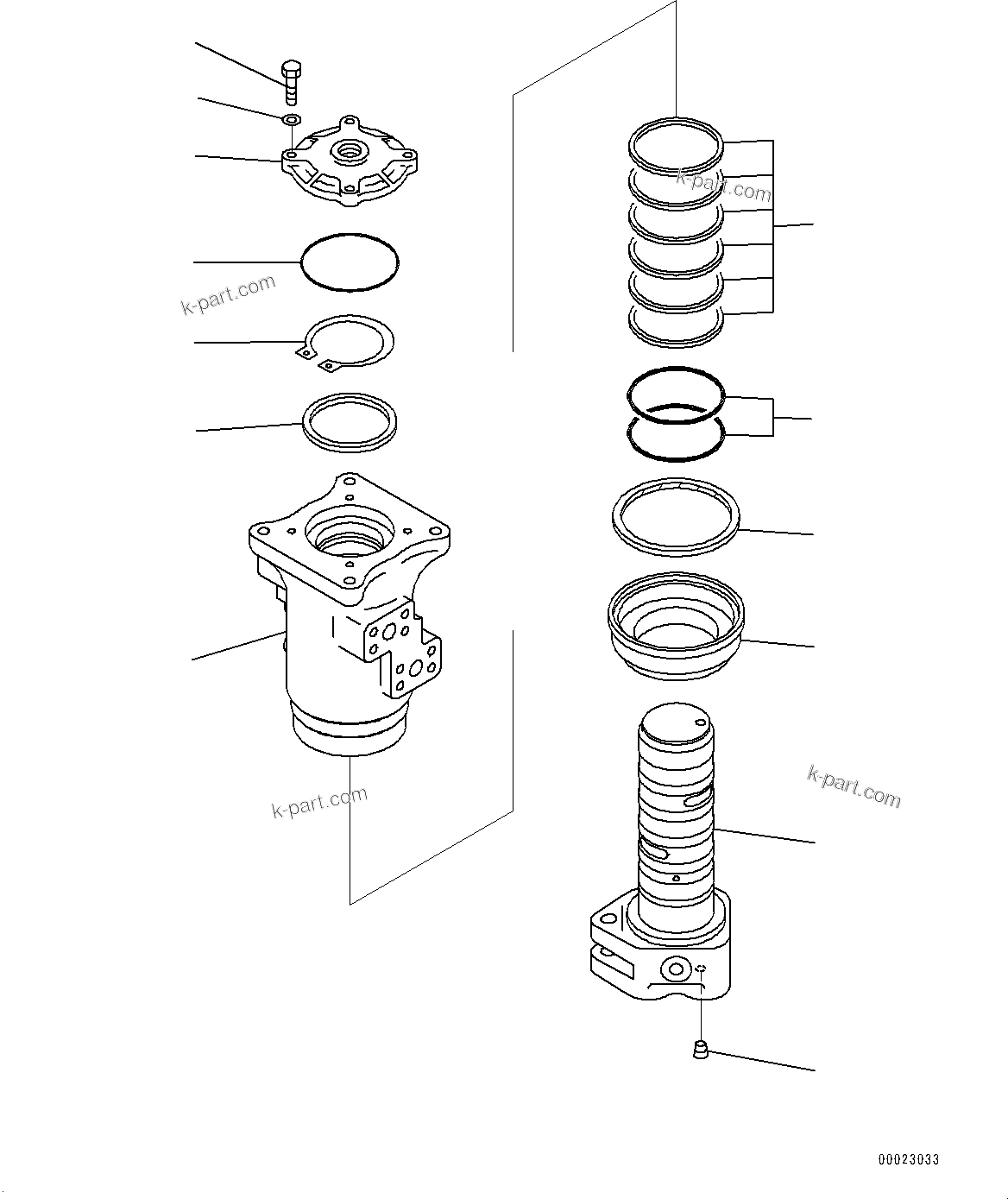Komatsu parts book diagram for PC350LC-8M0 S/N 85001-UP: SWIVEL JOINT, INNER PARTS(#80001-80074)