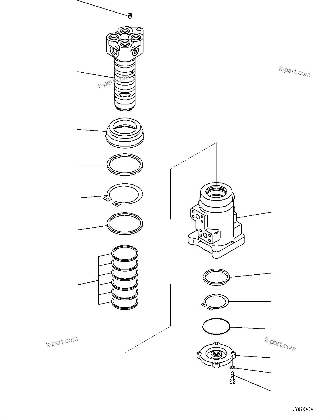 Komatsu parts book diagram for PC350LC-8M0 S/N 85001-UP: SWIVEL JOINT, INNER PARTS(#80075-81395)