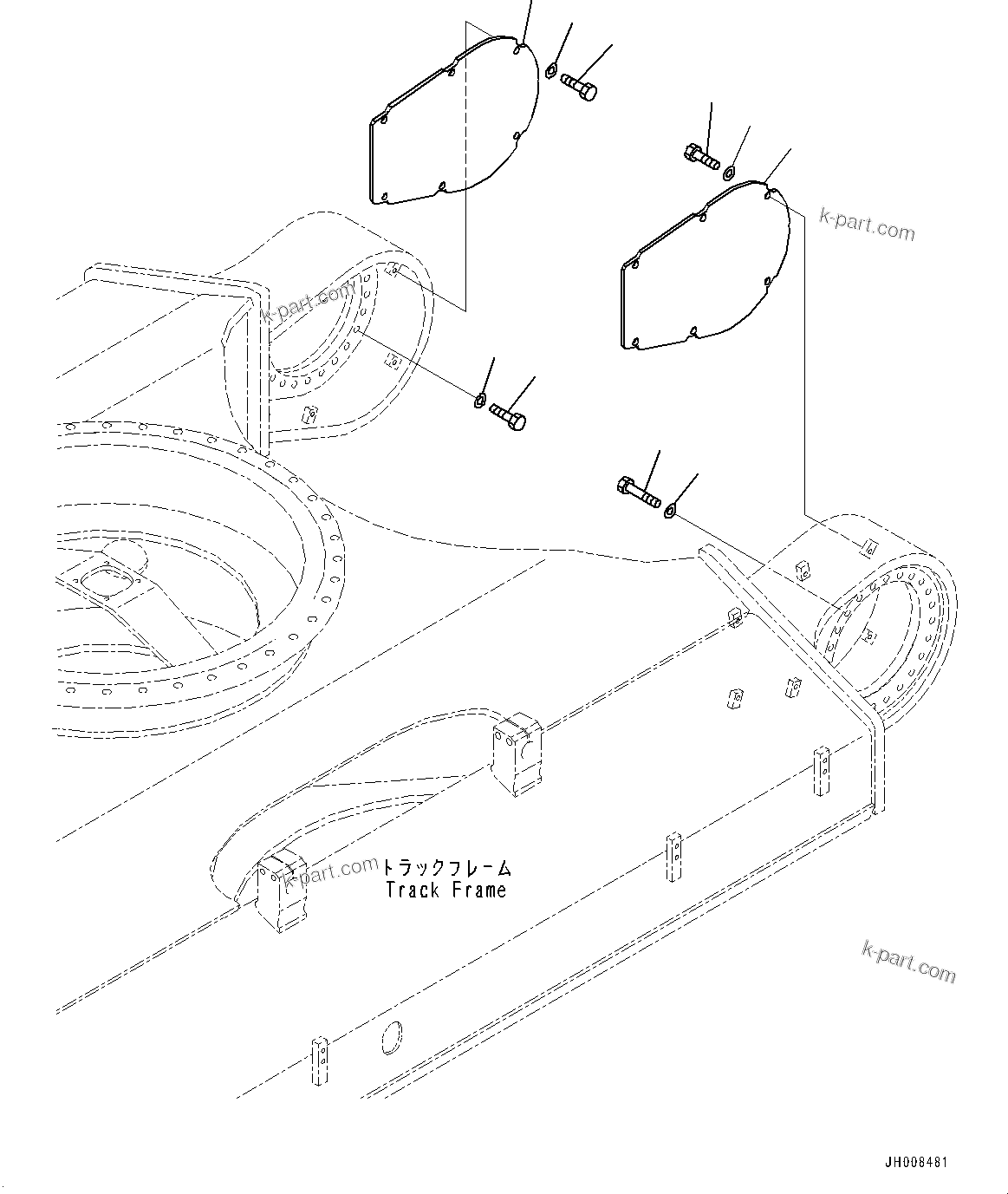 Komatsu parts book diagram for PC350LC-8M0 S/N 85001-UP: TRAVEL MOTOR AND FINAL DRIVE, COVER(#80001-)