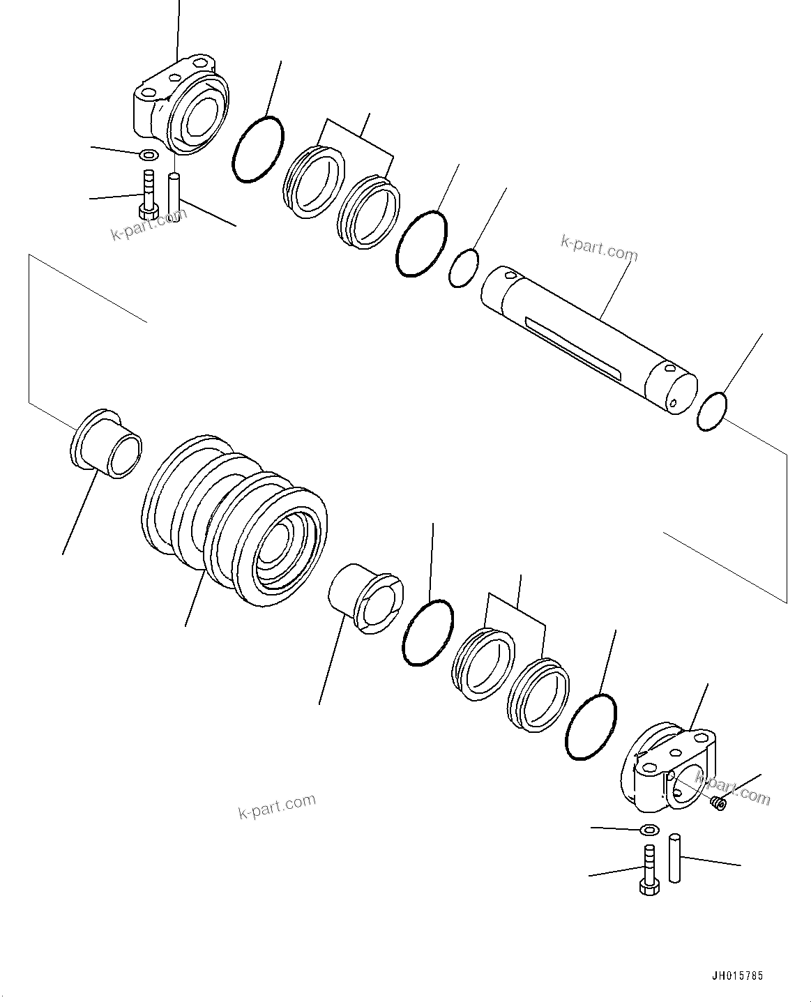 Komatsu parts book diagram for PC350LC-8M0 S/N 85001-UP: TRACK ROLLER, (2/2)(#80411-)