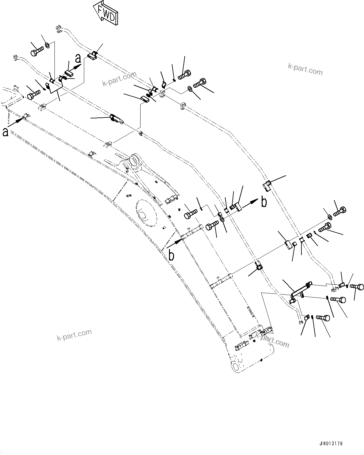 Komatsu parts book diagram for PC350LC-8M0 S/N 85001-UP: BOOM, CLAMP(#80001-)