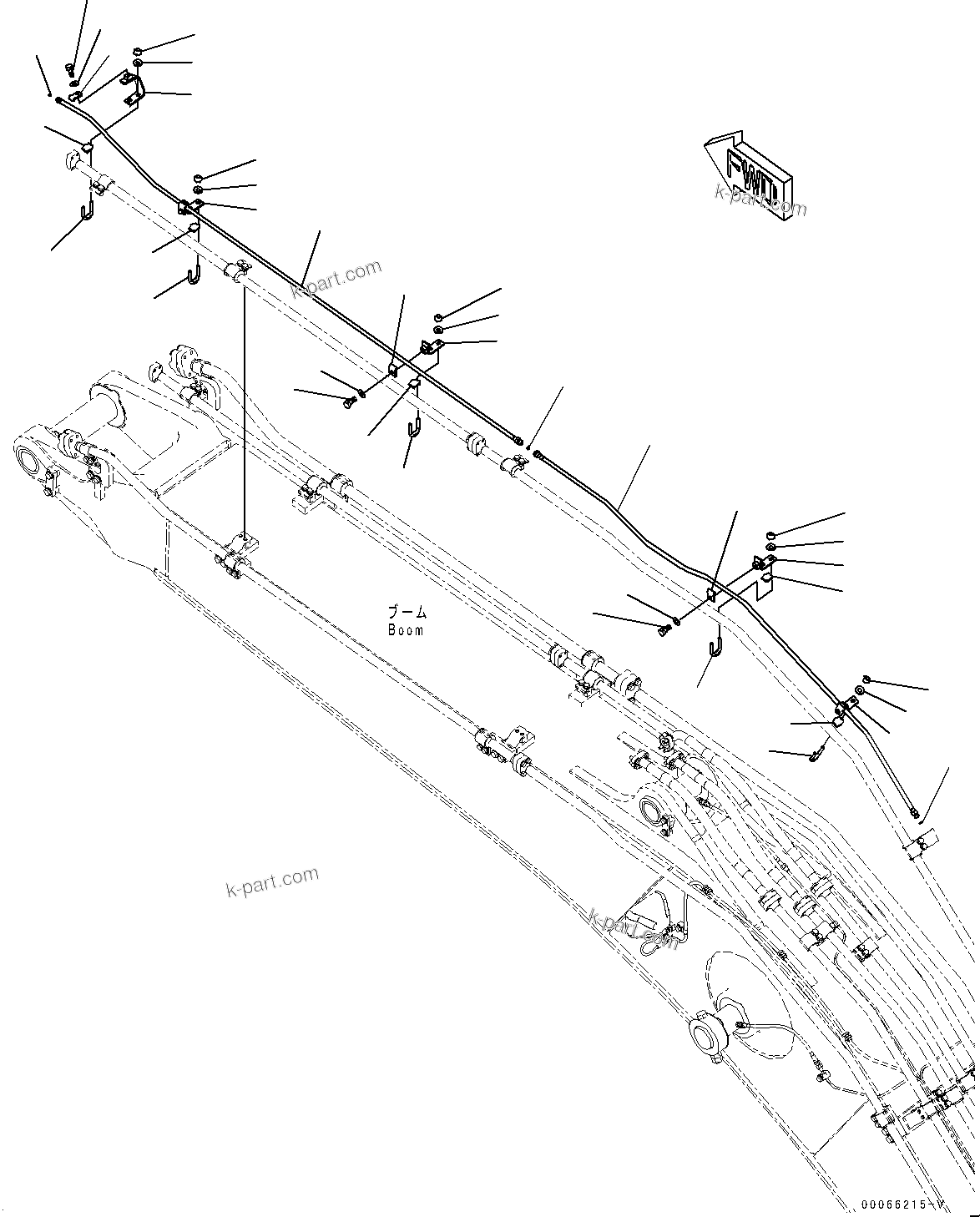 Komatsu parts book diagram for PC350LC-8M0 S/N 85001-UP: BOOM, QUICK COUPLER PIPING (2/3)(#80001-)