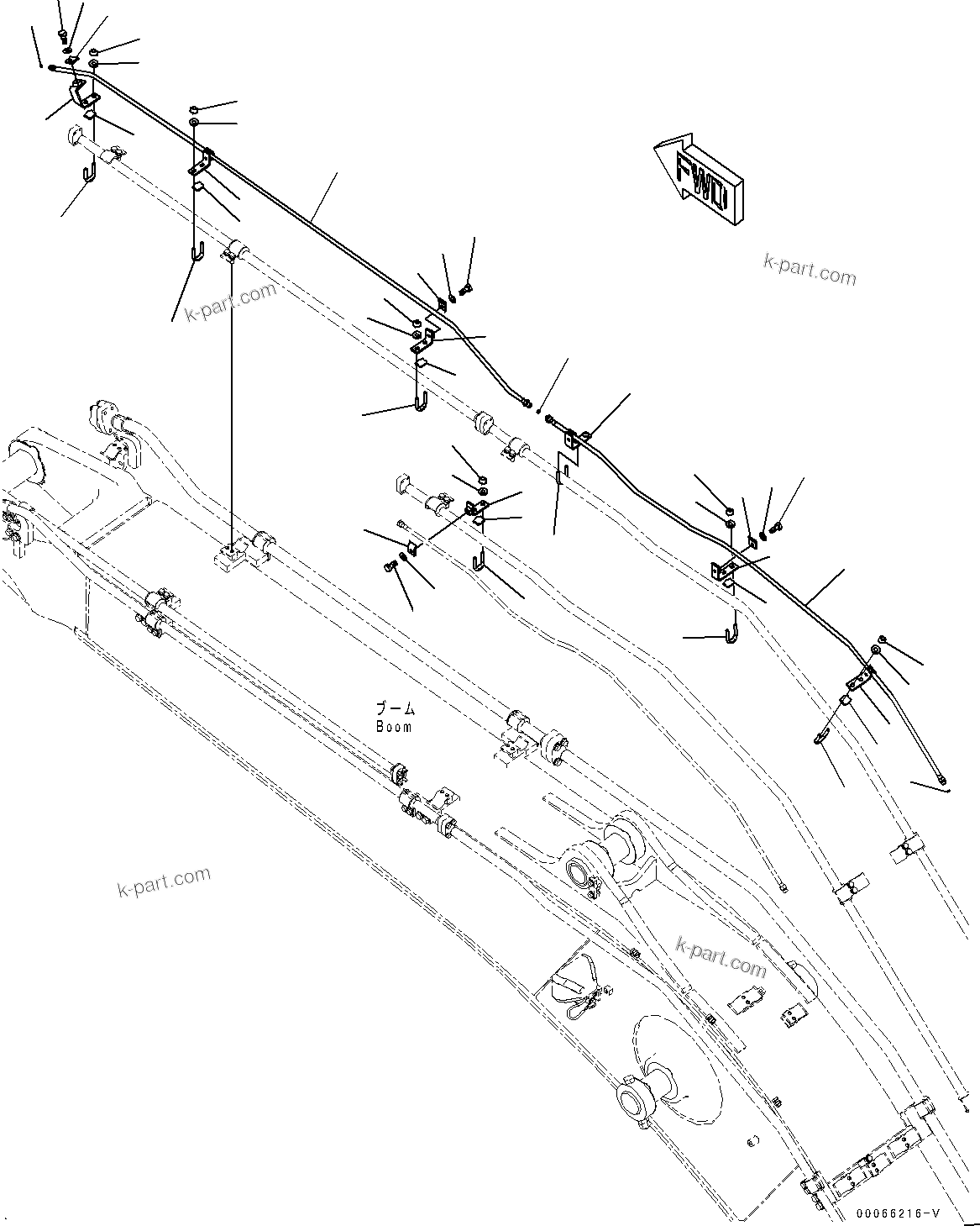 Komatsu parts book diagram for PC350LC-8M0 S/N 85001-UP: BOOM, QUICK COUPLER PIPING (3/3)(#80001-)