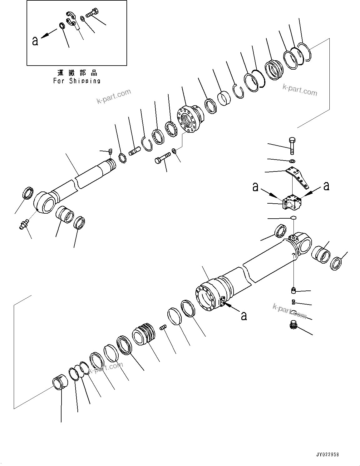 Komatsu parts book diagram for PC350LC-8M0 S/N 85001-UP: ARM CYLINDER, INNER PARTS, ARM CYLINDER(#80001-)