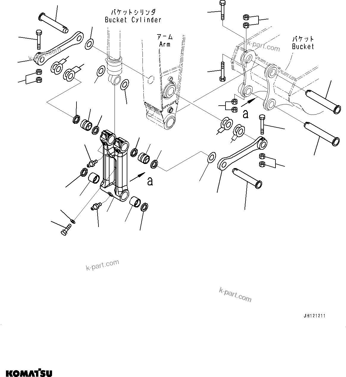 Komatsu parts book diagram for PC350LC-8M0 S/N 85001-UP: ARM, BUCKET LINK(#85006-)
