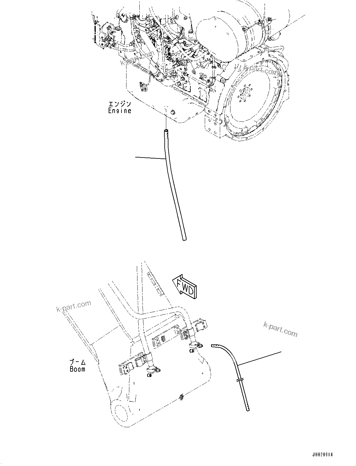 Komatsu parts book diagram for PC350LC-8M0 S/N 85001-UP: DRAIN HOSE, (#81103-)