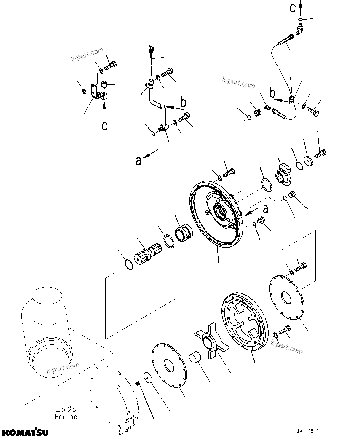 Komatsu parts book diagram for D85MS-15 S/N 2101-UP: DAMPER, (#1007-1006)