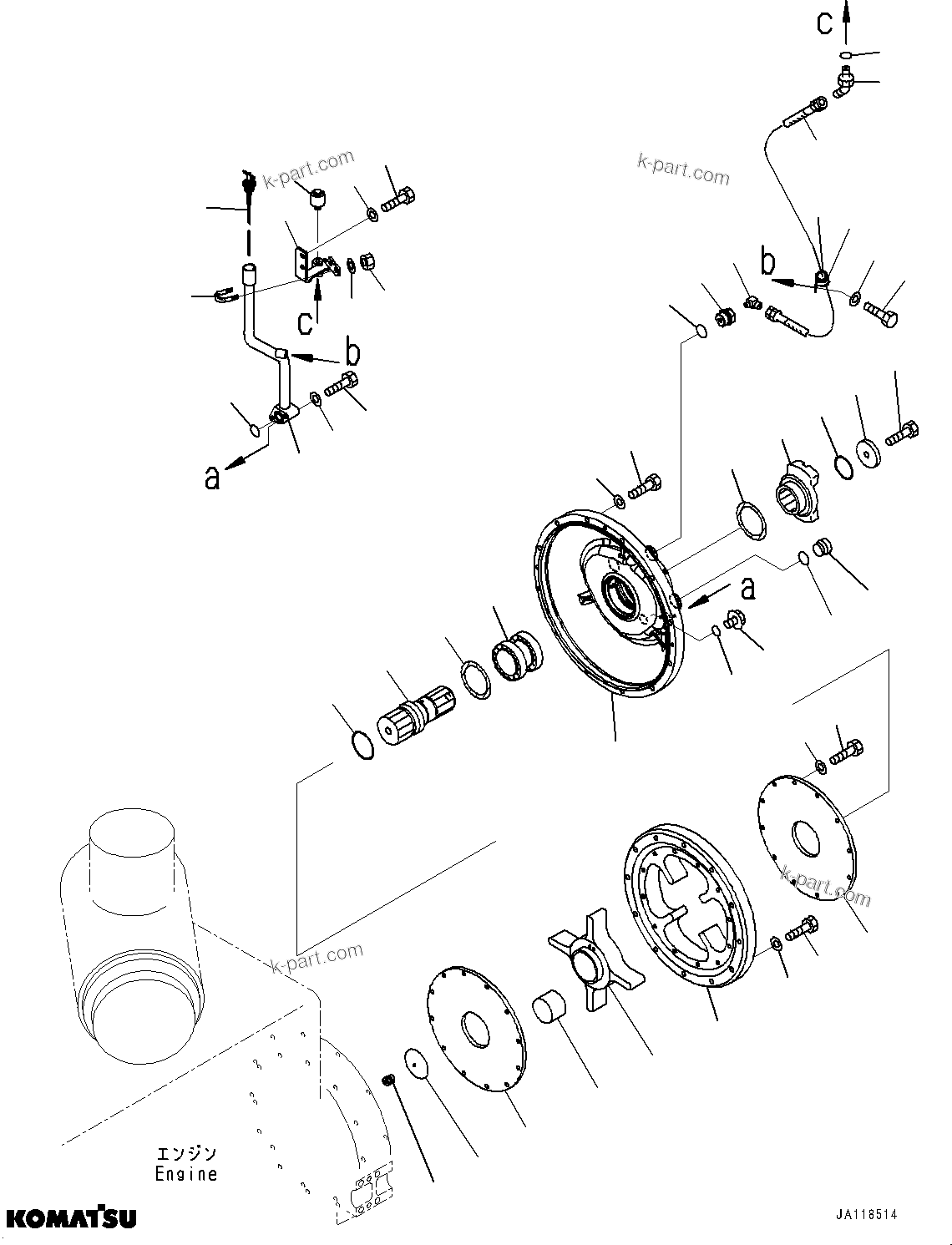 Komatsu parts book diagram for D85MS-15 S/N 2101-UP: DAMPER, (#1007-)