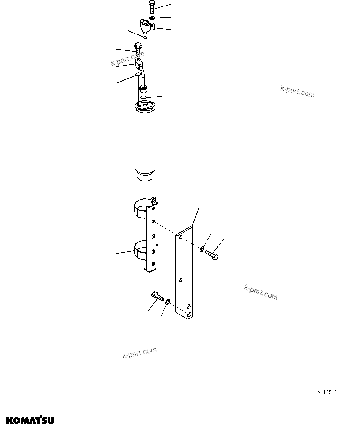 Komatsu parts book diagram for D85MS-15 S/N 2101-UP: AIR CONDITIONER COMPRESSOR, RECEIVER TANK(#1007-)
