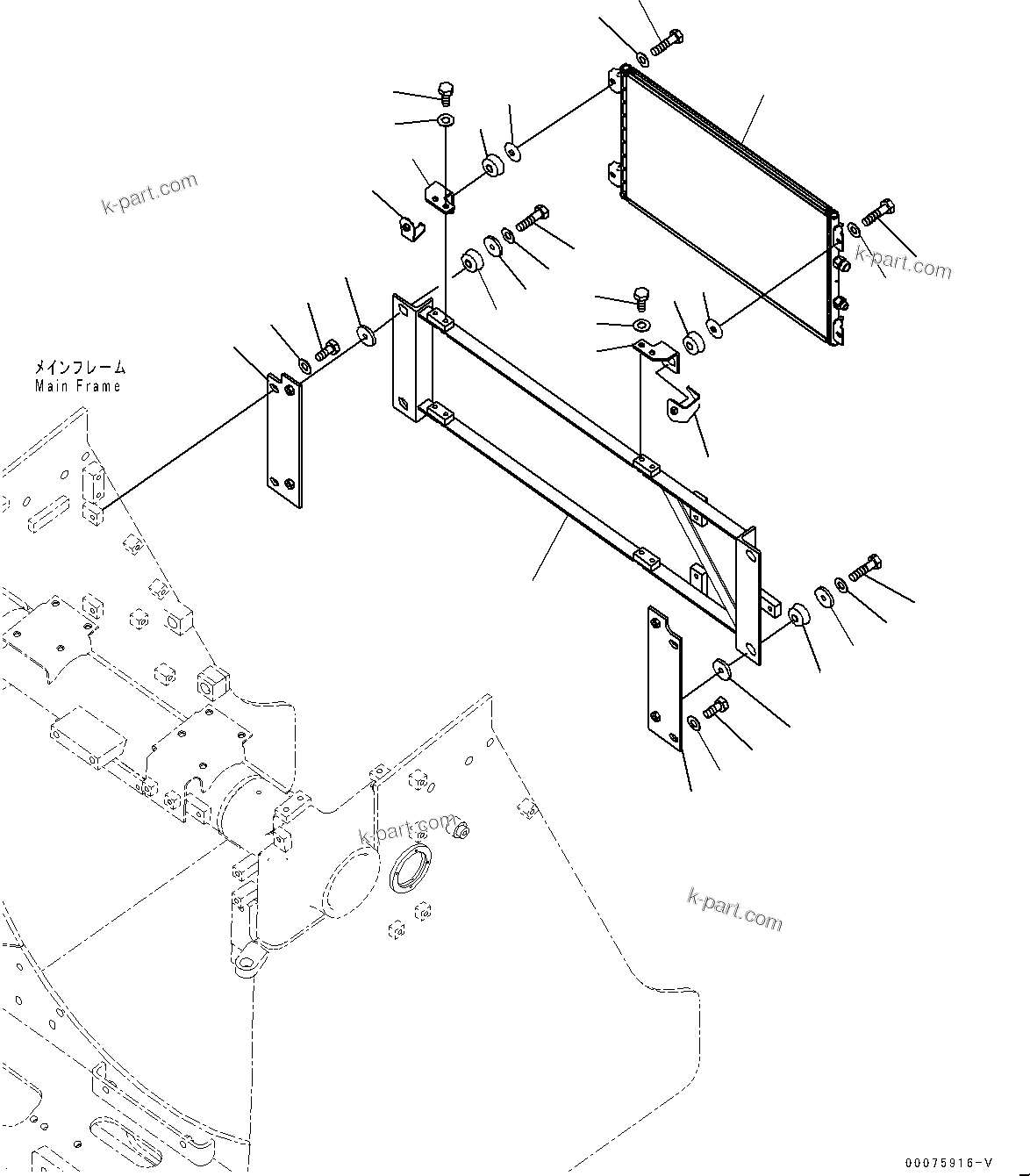 Komatsu parts book diagram for D85MS-15 S/N 2101-UP: AIR CONDITIONER CONDENSER AND PIPING, (#1006-)