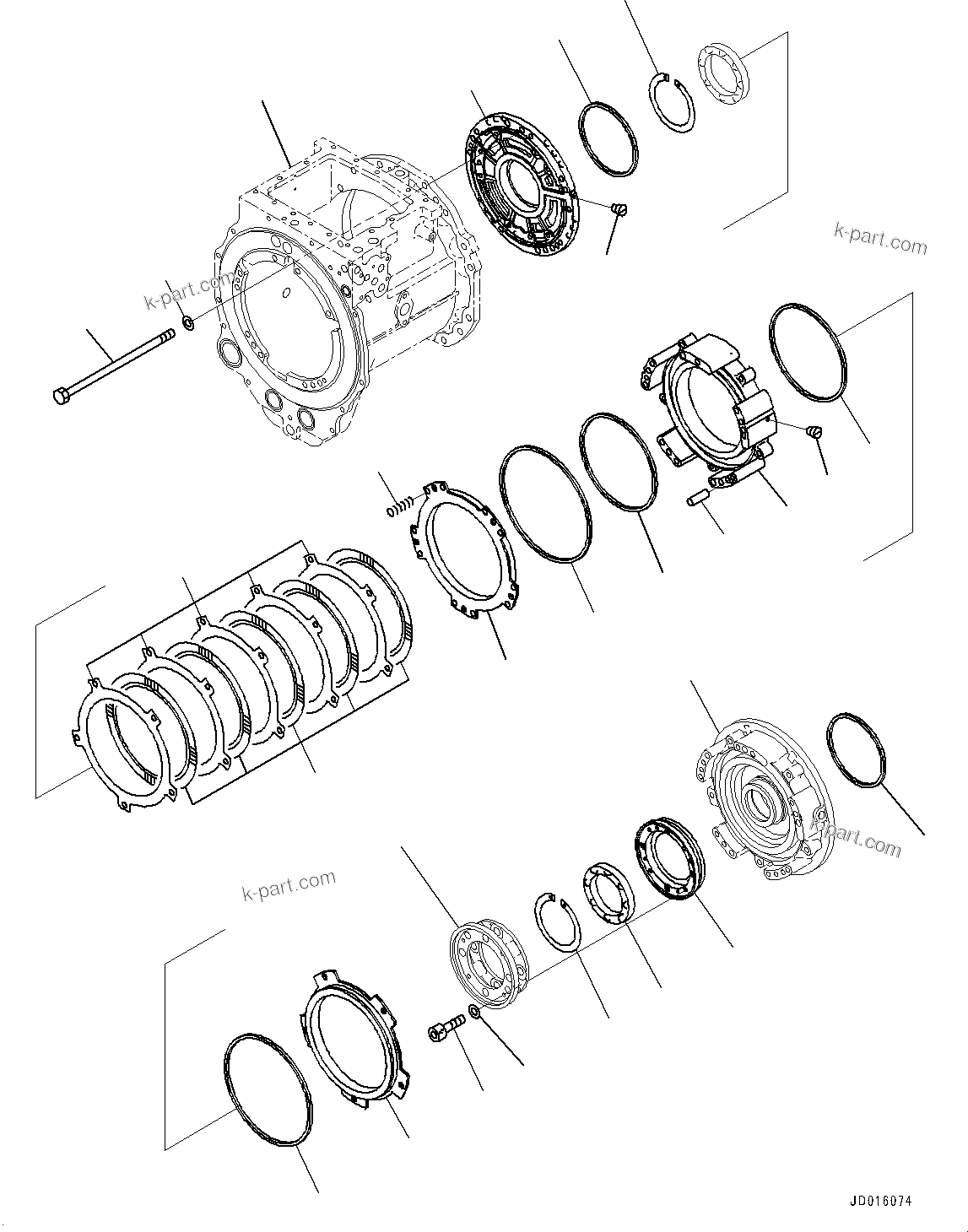 Komatsu parts book diagram for D85MS-15 S/N 2101-UP: POWER TRAIN, REVERSE HOUSING(#1006-)