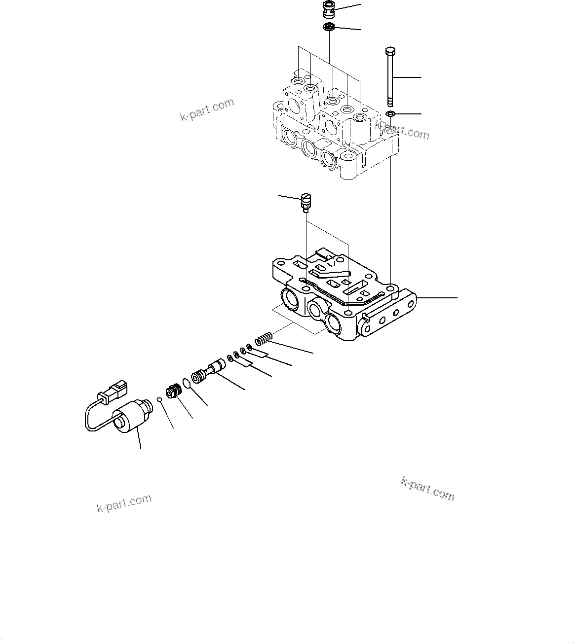 Komatsu parts book diagram for D85MS-15 S/N 2101-UP: POWER TRAIN, LOWER VALVE(#1006-)