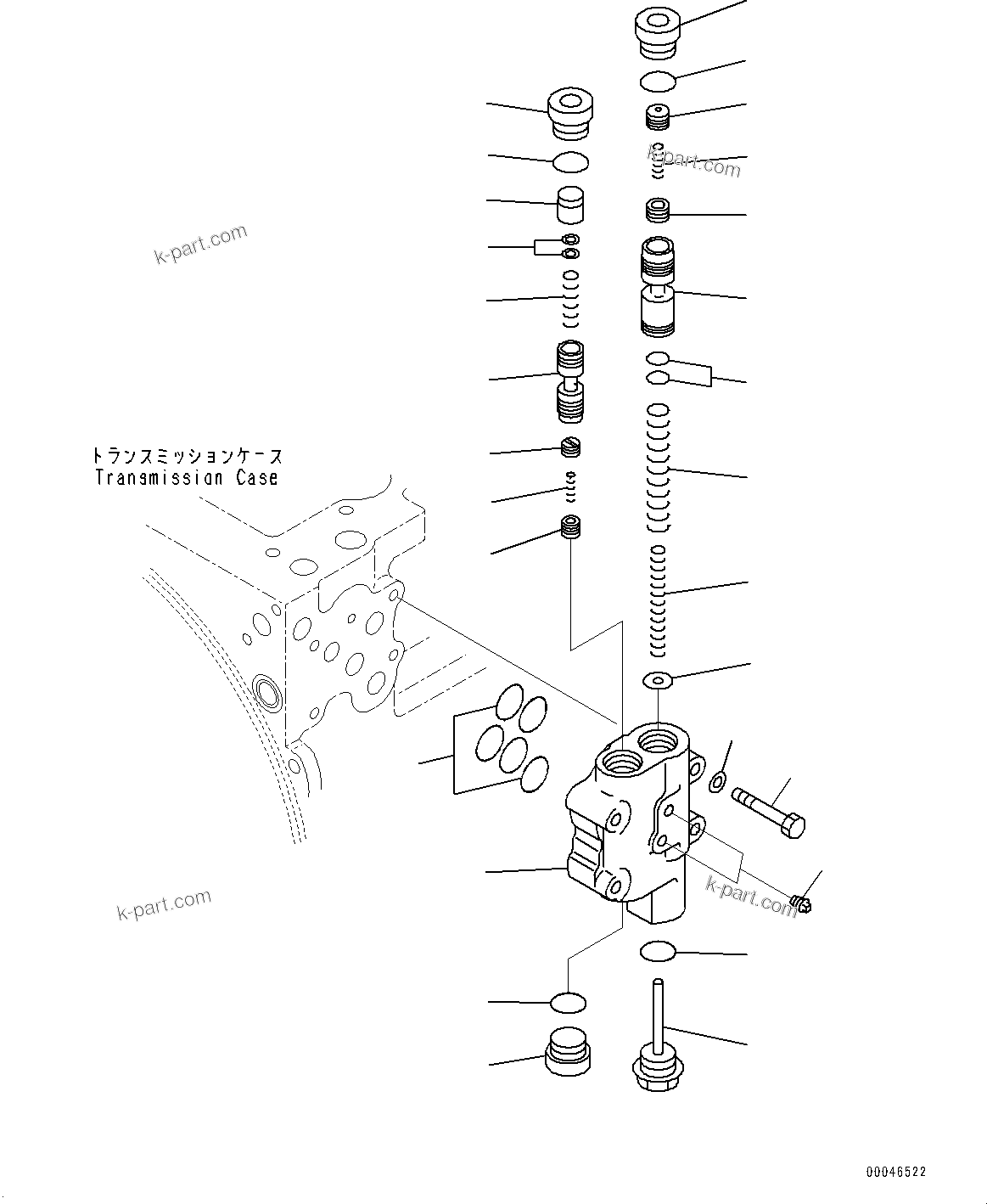 Komatsu parts book diagram for D85MS-15 S/N 2101-UP: POWER TRAIN, RELIEF VALVE(#1006-)