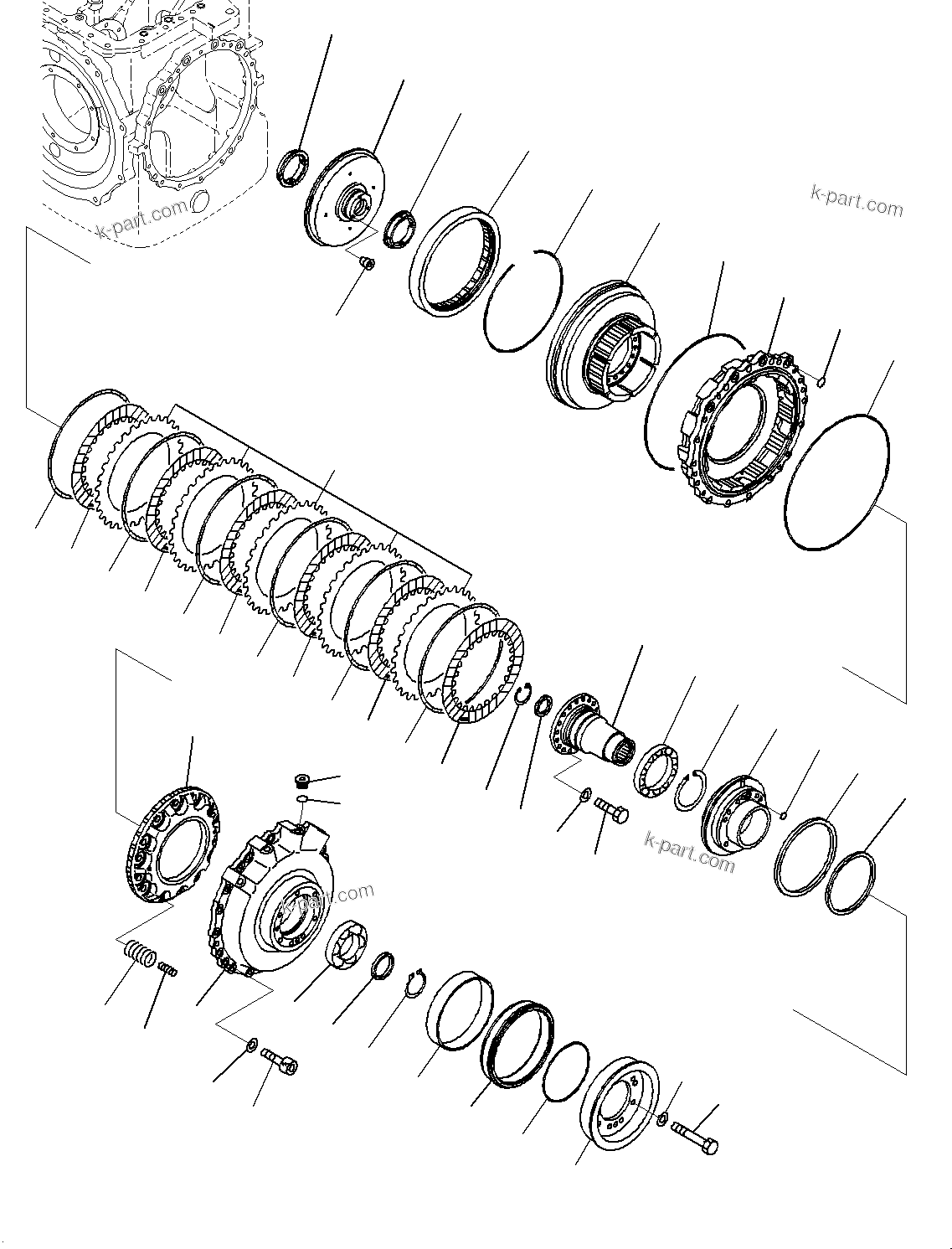 Komatsu parts book diagram for D85MS-15 S/N 2101-UP: POWER TRAIN, BRAKE(#1006-)
