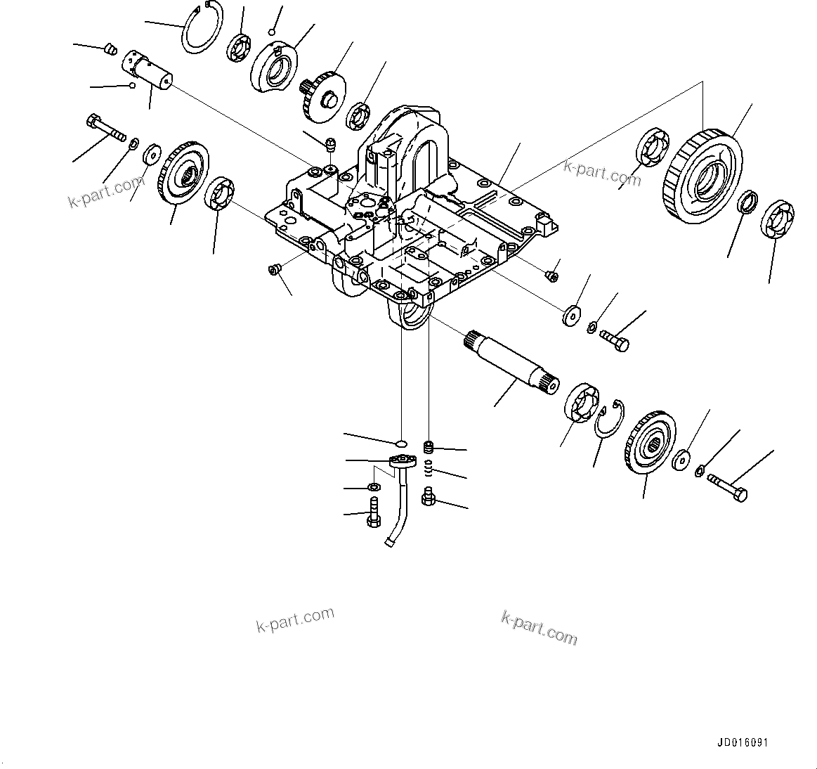 Komatsu parts book diagram for D85MS-15 S/N 2101-UP: POWER TRAIN, BEVEL GEAR AND SHAFT (3/3)(#1006-)