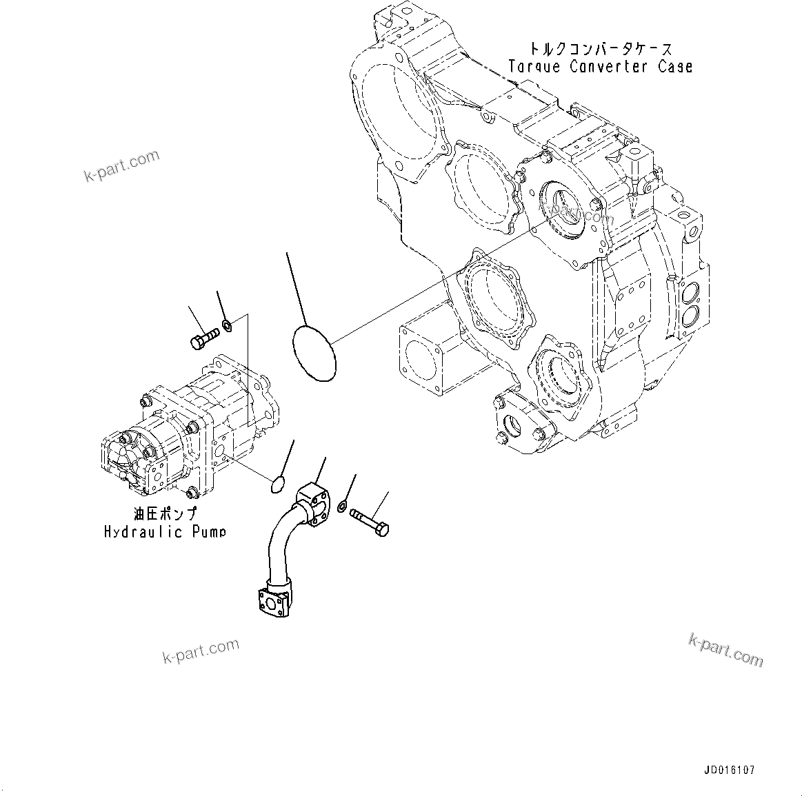 Komatsu parts book diagram for D85MS-15 S/N 2101-UP: POWER TRAIN, PUMP (1/2)(#1006-)
