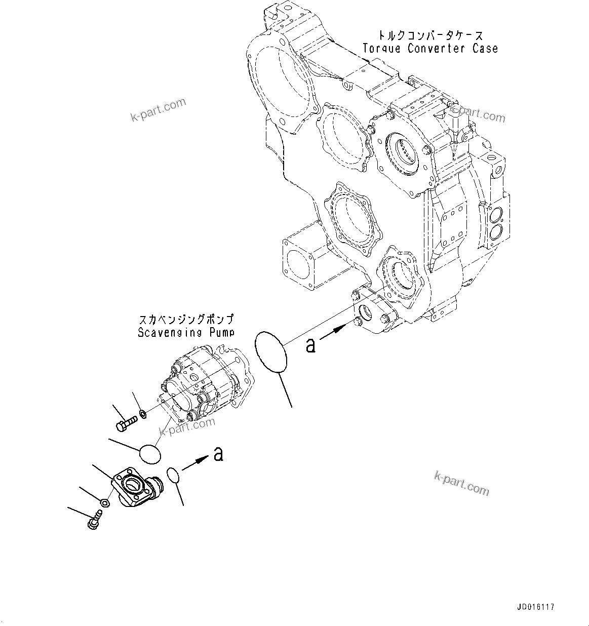 Komatsu parts book diagram for D85MS-15 S/N 2101-UP: POWER TRAIN, PUMP (2/2)(#1006-)