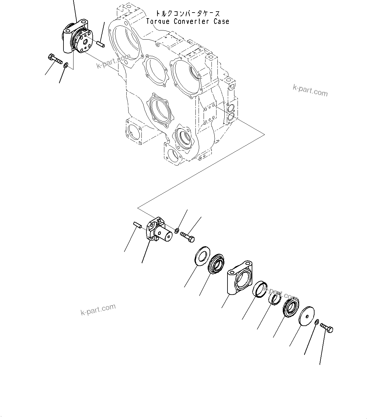 Komatsu parts book diagram for D85MS-15 S/N 2101-UP: POWER TRAIN, MOUNTING PARTS(#1006-)