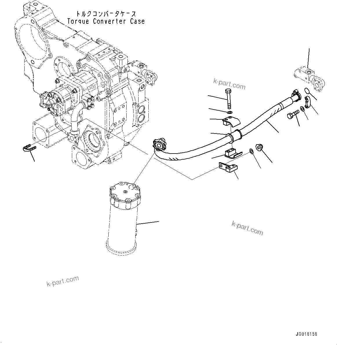 Komatsu parts book diagram for D85MS-15 S/N 2101-UP: POWER TRAIN PIPING, (#1006-)