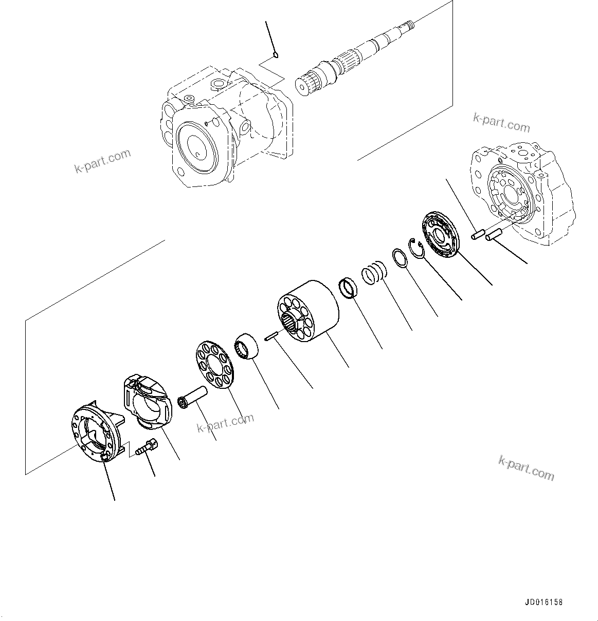 Komatsu parts book diagram for D85MS-15 S/N 2101-UP: POWER TRAIN HYDRAULIC PIPING, PUMP (2/6)(#1006-)