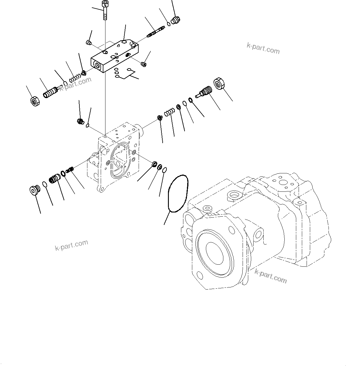 Komatsu parts book diagram for D85MS-15 S/N 2101-UP: POWER TRAIN HYDRAULIC PIPING, PUMP (5/6)(#1006-)