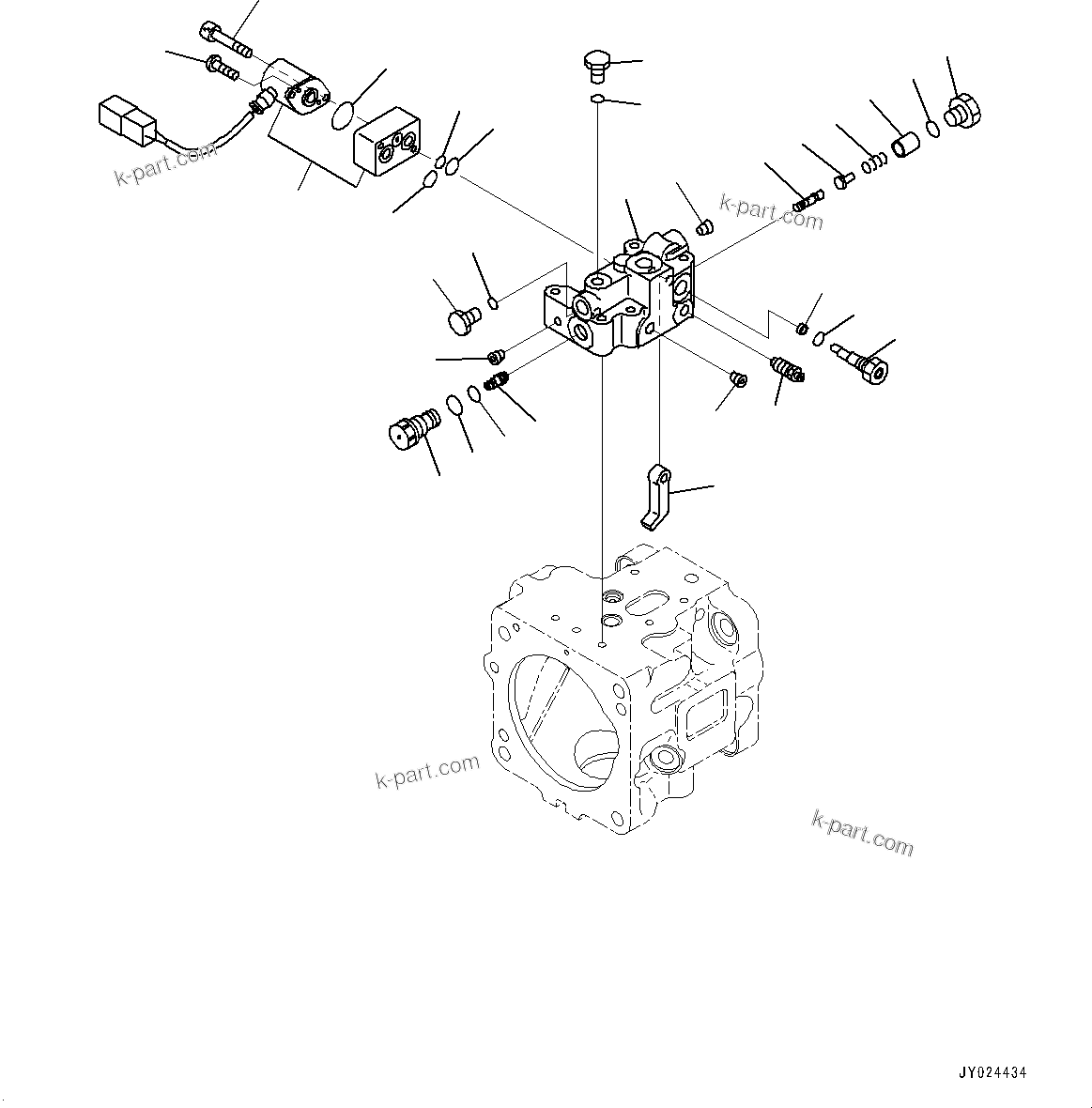 Komatsu parts book diagram for D85MS-15 S/N 2101-UP: POWER TRAIN HYDRAULIC PIPING, FAN PUMP (5/8)(#1006-)