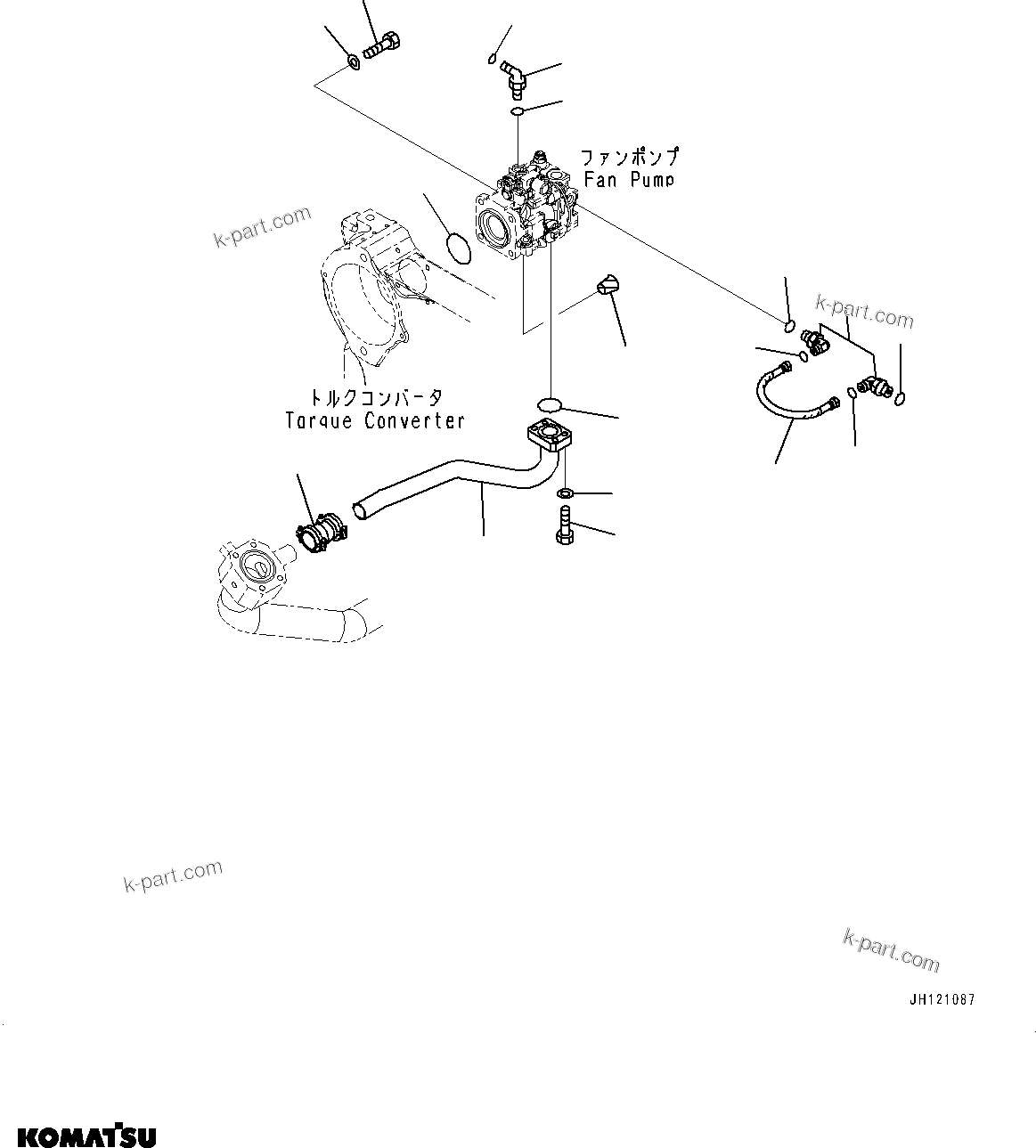 Komatsu parts book diagram for D85MS-15 S/N 2101-UP: POWER TRAIN HYDRAULIC PIPING, HSS MOTOR (3/3)(#1006-)