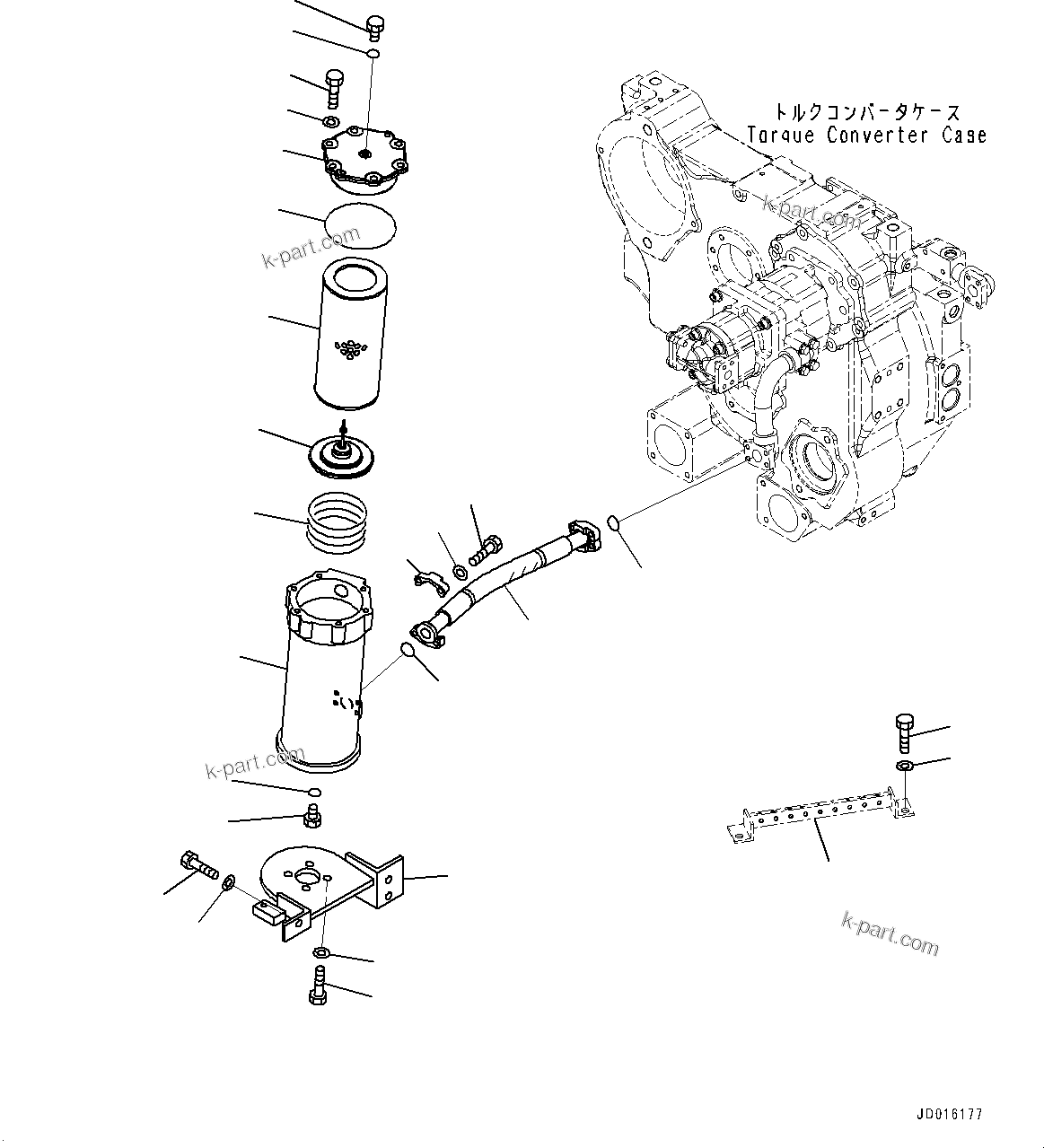 Komatsu parts book diagram for D85MS-15 S/N 2101-UP: POWER TRAIN FILTER, ADDITIONAL PIPING(#1006-)