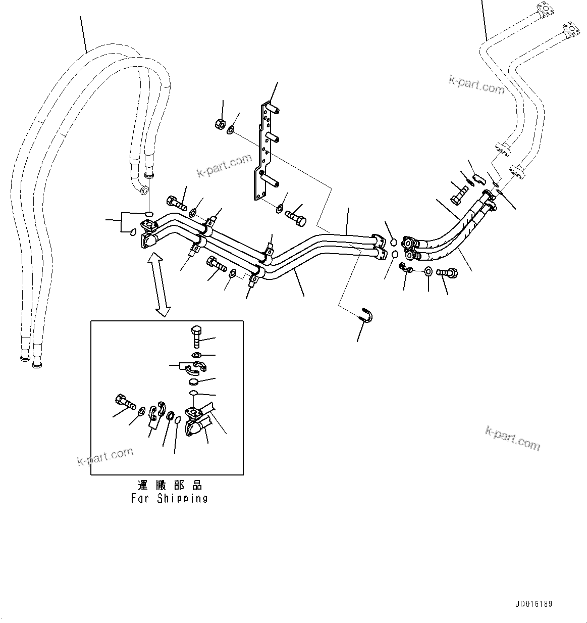 Komatsu parts book diagram for D85MS-15 S/N 2101-UP: ROTOR LIFT PIPING, ROTOR BASKET PIPING (2/5)(#1006-)