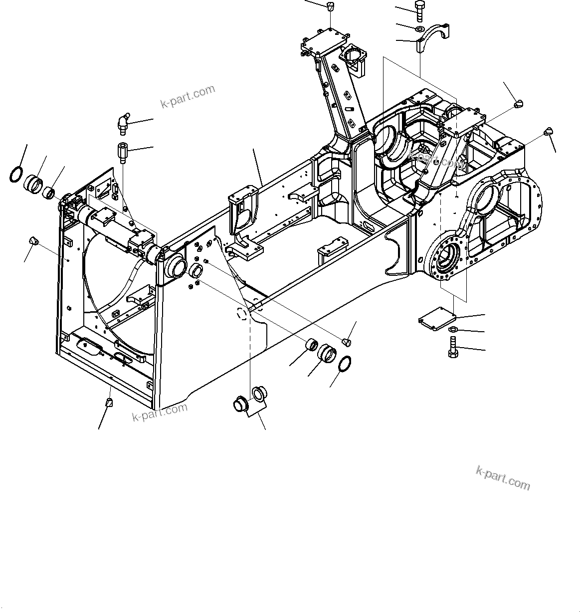 Komatsu parts book diagram for D85MS-15 S/N 2101-UP: MAIN FRAME, (#1006-)