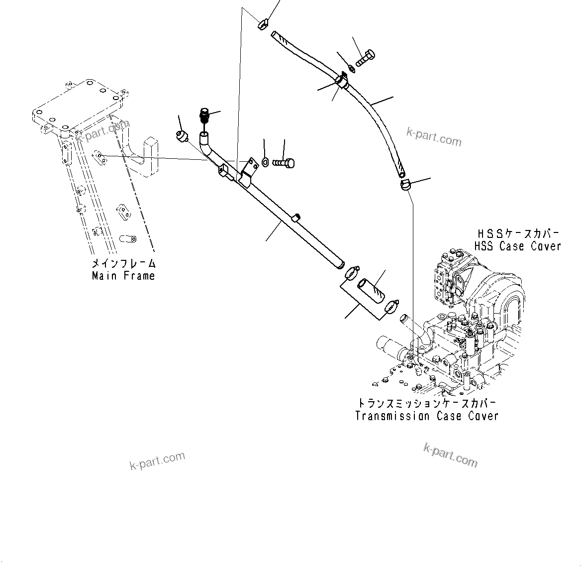 Komatsu parts book diagram for D85MS-15 S/N 2101-UP: POWER TRAIN LEVEL GAUGE PIPING, (#1006-)