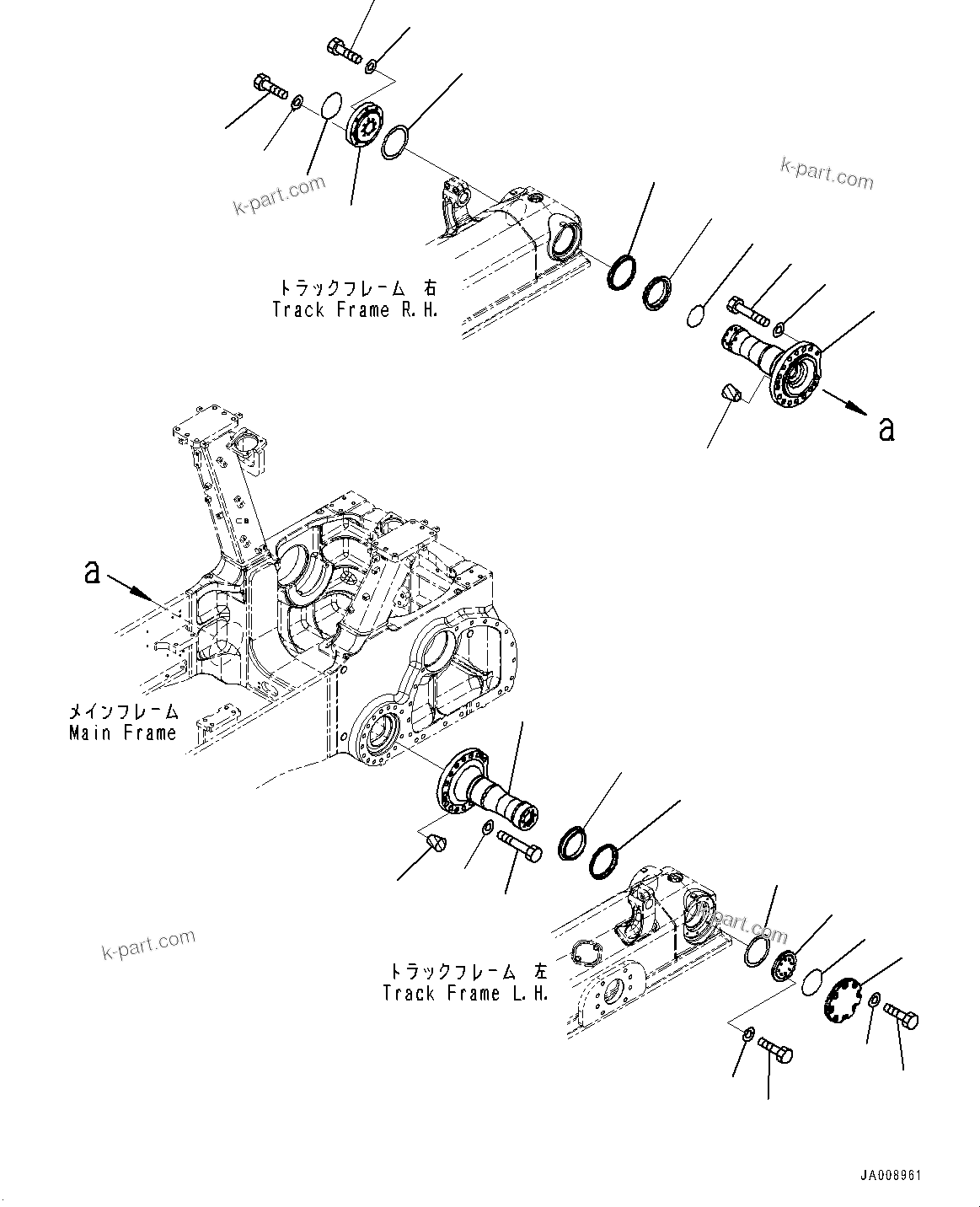 Komatsu parts book diagram for D85MS-15 S/N 2101-UP: EQUALIZER BAR AND PIVOT SHAFT, PIVOT SHAFT(#1006-)