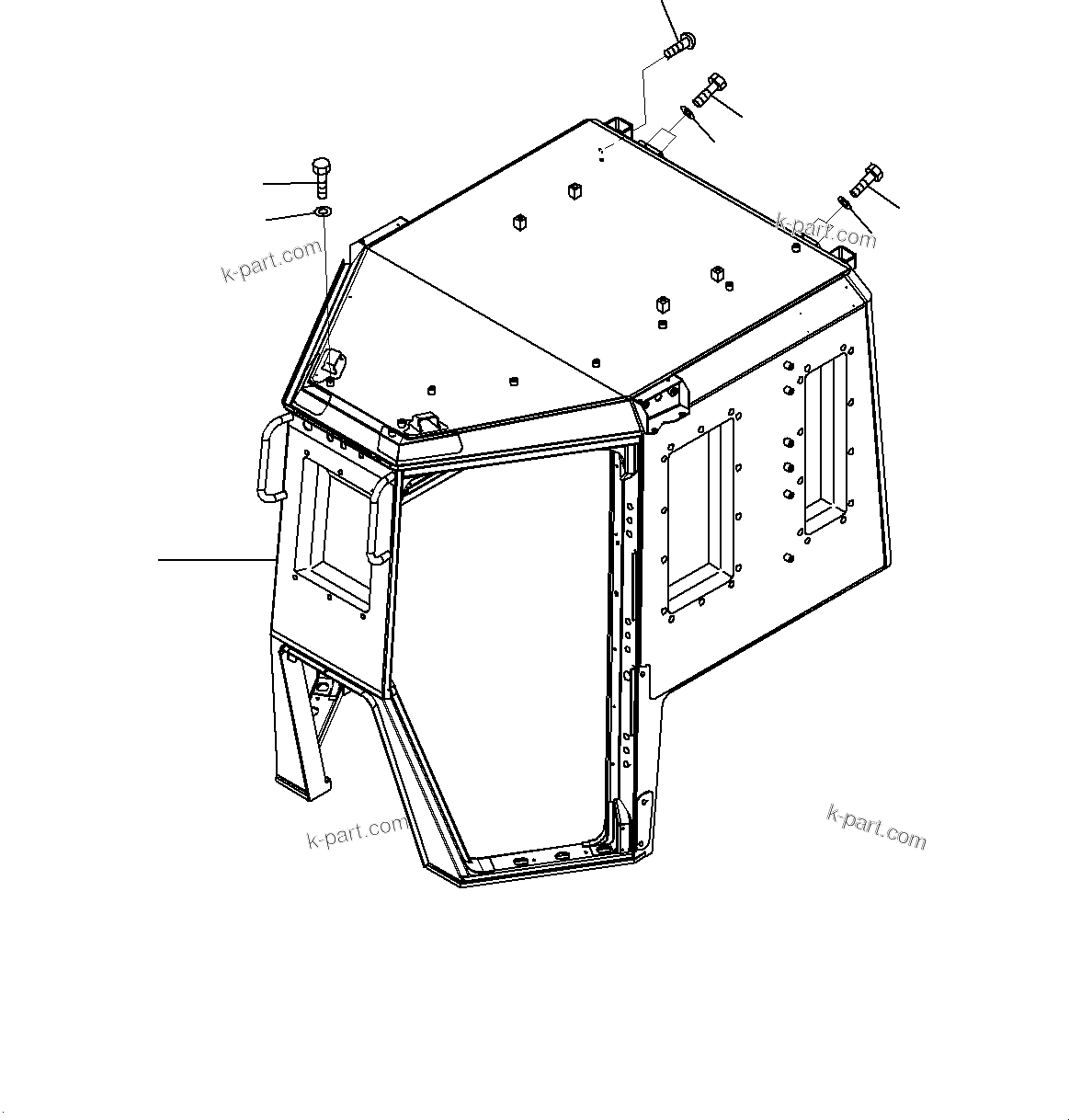 Komatsu parts book diagram for D85MS-15 S/N 2101-UP: CAB, CAB(#1006-)