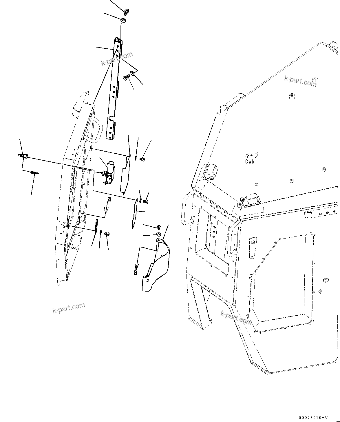 Komatsu parts book diagram for D85MS-15 S/N 2101-UP: CAB, DOOR WIPER (2/2)(#1006-)