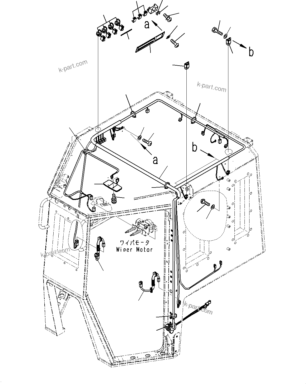 Komatsu parts book diagram for D85MS-15 S/N 2101-UP: CAB, SWITCH PANEL(#1006-1006)