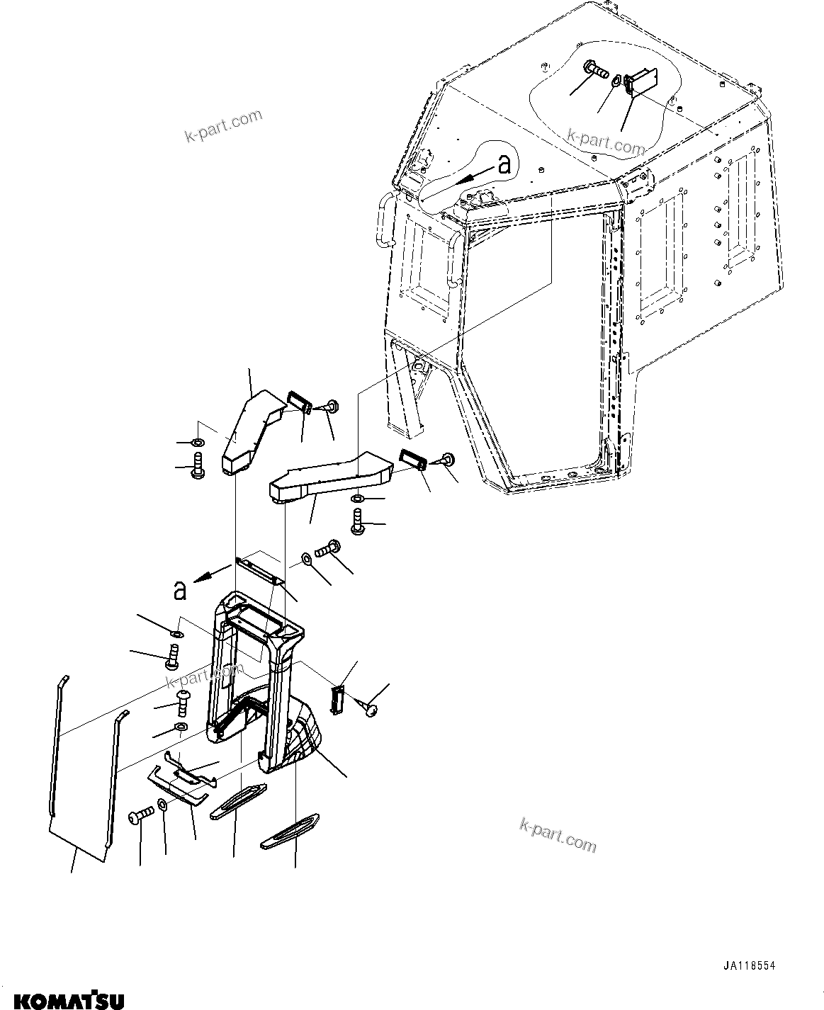 Komatsu parts book diagram for D85MS-15 S/N 2101-UP: CAB, AIR CONDITIONER DUCT(#1007-)